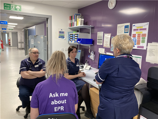 The EPR change team gathering information from clinicians to inform the build